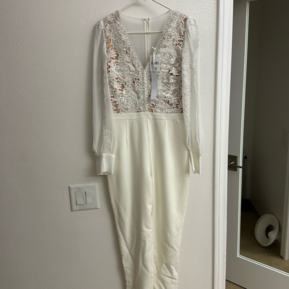 White Long Sleeve Romper